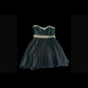 Black strapless homecoming dress